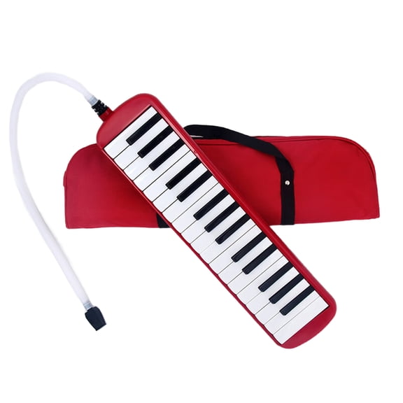 32 Keys Melodica Instrument for Kids, Air Piano Keyboard Soprano Melodica with Long Tube, Short Mouthpieces & Carry Bag