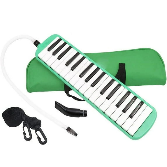 32 Keys Melodica Piano Musical Instrument for Beginner Gift with Carrying Bag (green)