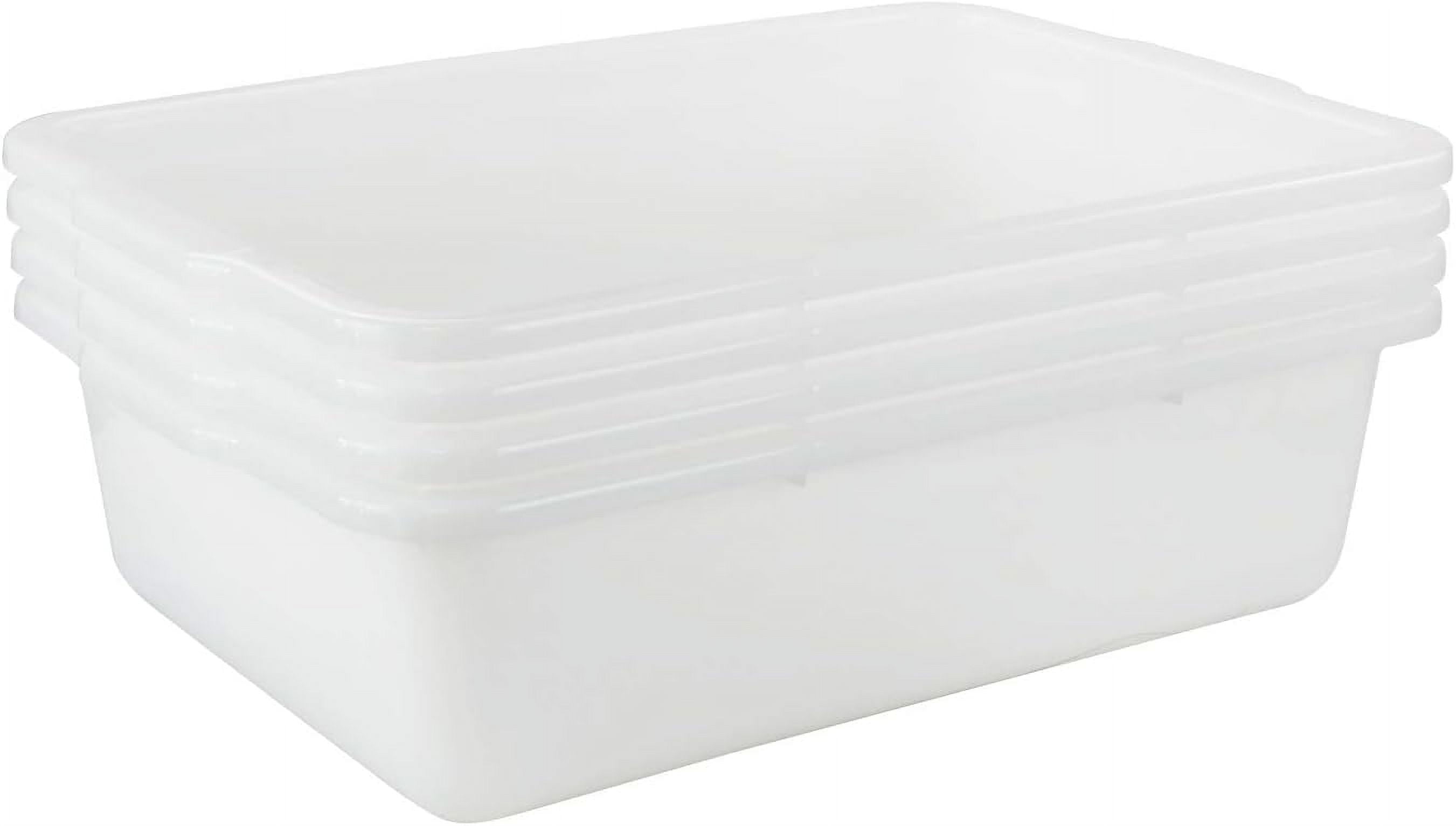 32 L Plastic Large Commercial Bus Tubs, 4-Pack Utility Tote Bus Box ...