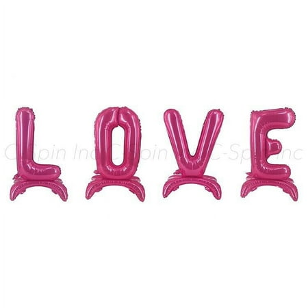 32" LOVE Letter Balloon Foil Balloons Stand Alone Valentine Day Anniversary Rose