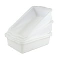 thumbnail image 1 of 32 Liter Large Bus Tubs, Commercial Plastic Bus Pans Set of 4, White, 1 of 14