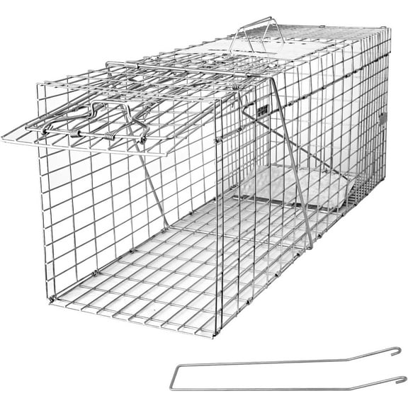 32" Live Animal Cage Trap Heavy Duty Folding Raccoon Traps Catch and Release