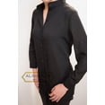 thumbnail image 1 of 32" Long Black Blouse | True Black Dress Top | Premium Fabric Tunic [CY-769-Black] | BUST SIZE= 46" / 14 US / XXL, 1 of 3