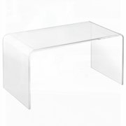 32" Long Rectangle 15mm Thick Clear Acrylic Waterfall Coffee Table for Modern Homes