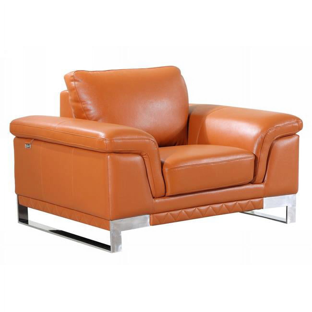 32" Camel Brown Leather Recliner with Manufactured Wood Frame