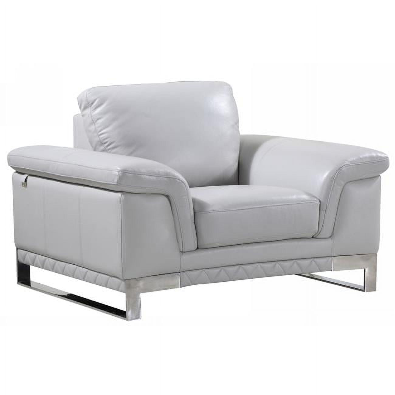 Modern Light Grey Faux Leather Recliner Chair