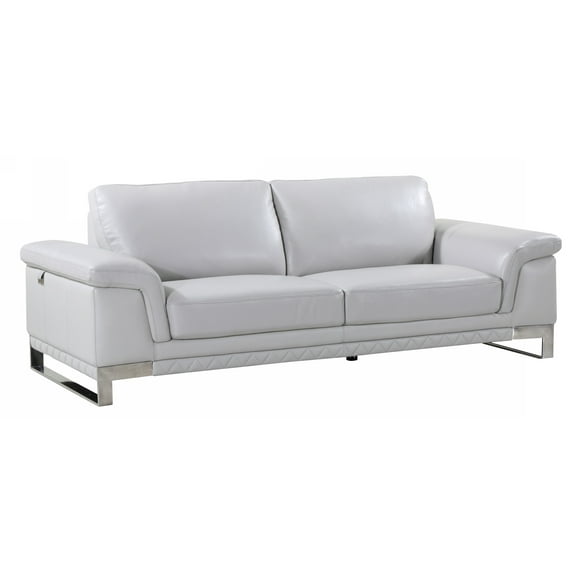 32" Lovely Light Grey Leather Sofa
