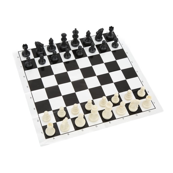 32 Medieval Chess Pieces, Plastic Abrasion Resistance  International Standard Chess Set King 50mm With Chessboard For Elderly For School