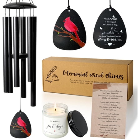 32''Memorial Wind Chimes with Cardinal,Sympathy Gifts for Loss of Loved One,Windchimes in memory of a loved one prime,Condolences Remembrance Bereavement Funeral gifs