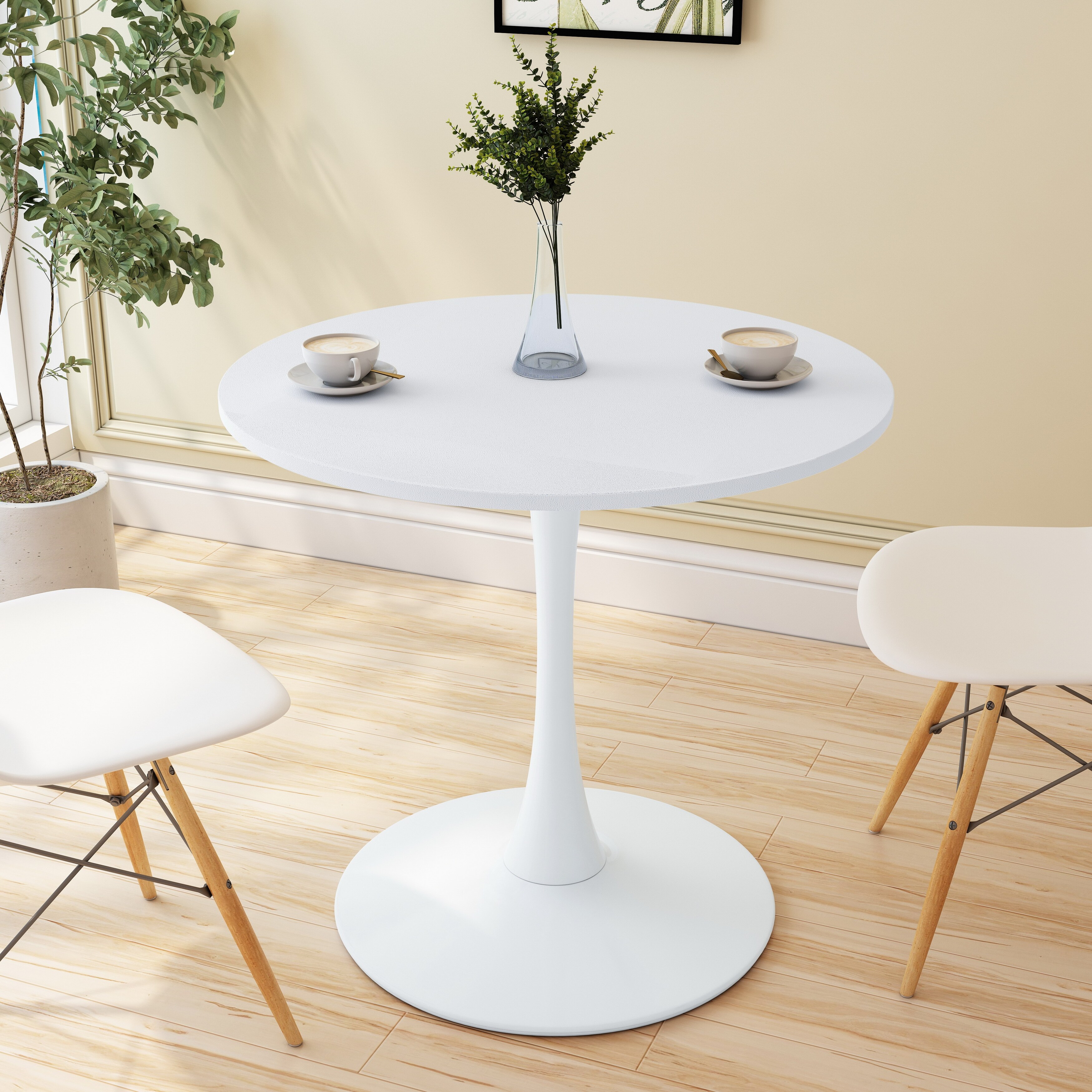 32"Modern Round Dining Table with Round MDF Table Top White