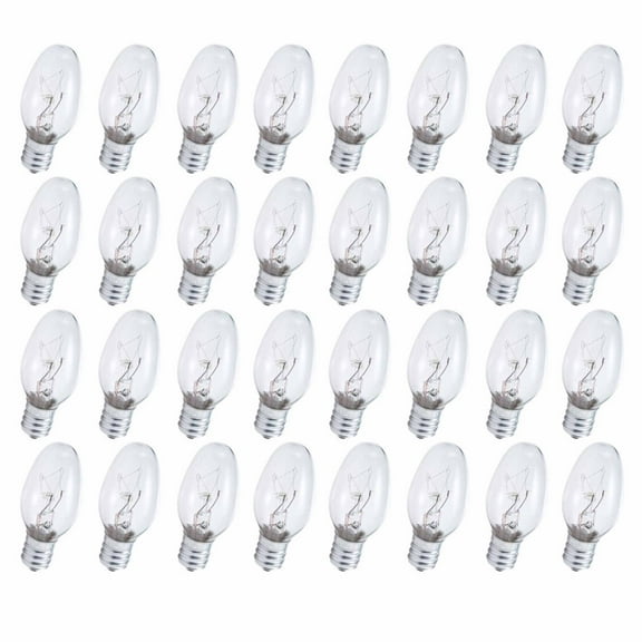 32 Night Light Replacement Bulbs Clear 4 Watt 120V Warm Lighting Candelabra Base