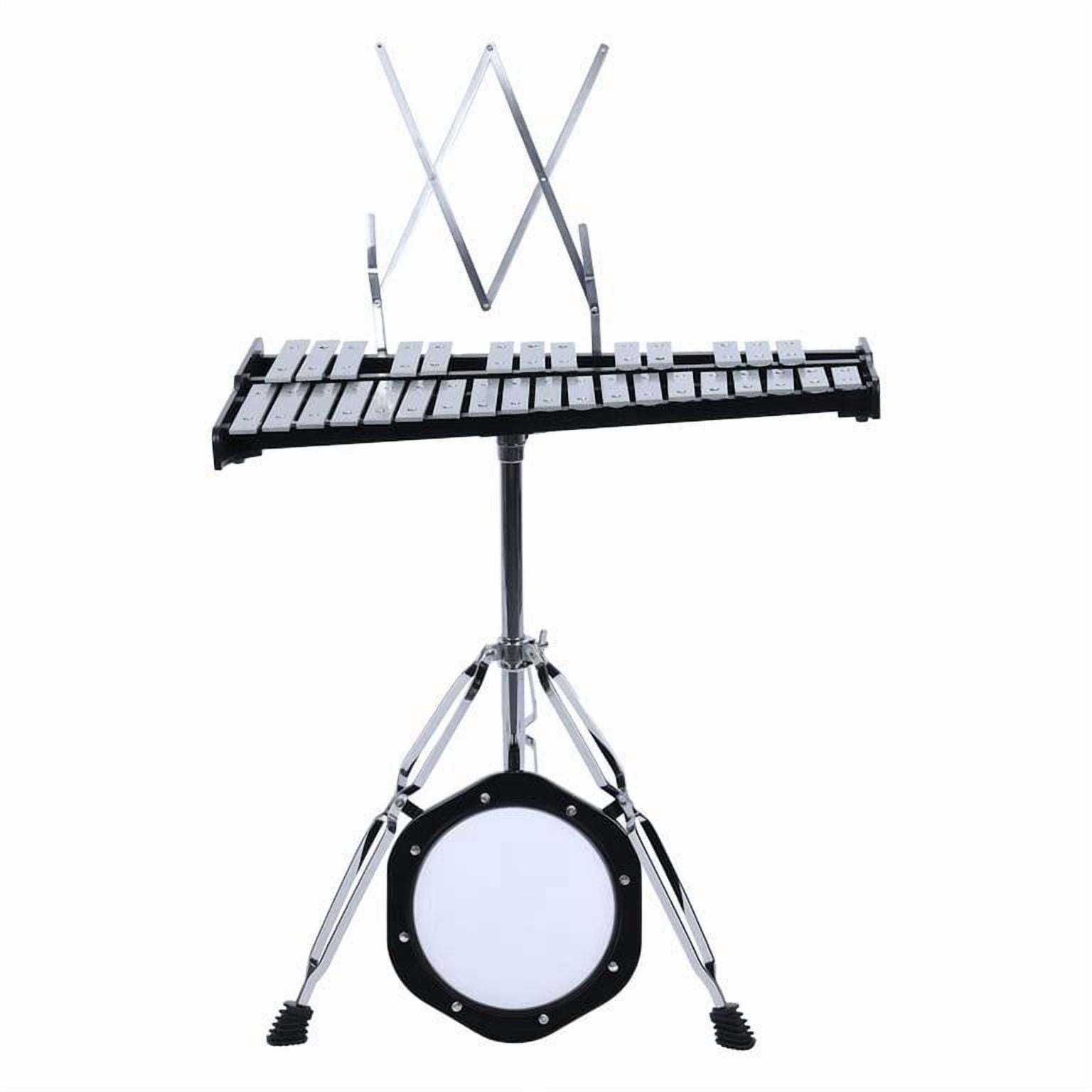 32-Note Glockenspiel Kit with Adjustable Stand, Professional Aluminum Bells, Practice Pad, Mallets, Music Stand, Carrying Bag for Kids Adults