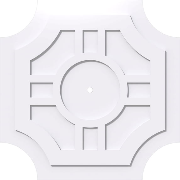 32"OD x 1"ID x 10 1/2"C x 1"P Haus Architectural Grade PVC Contemporary Ceiling Medallion