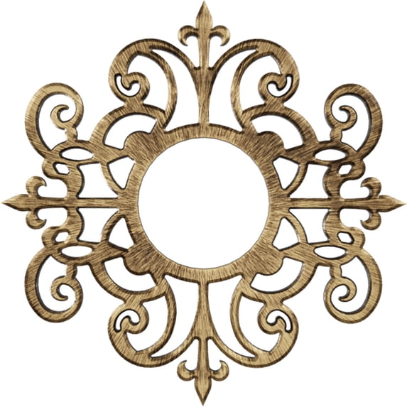 32"OD x 10 3/8"ID x 1"P Dijon Architectural Grade PVC Pierced Ceiling Medallion, Antiqued Brass