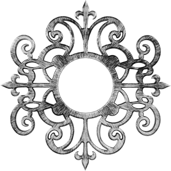 32"OD x 10 3/8"ID x 1"P Dijon Architectural Grade PVC Pierced Ceiling Medallion, Antiqued Pewter