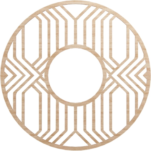 32"OD x 11 3/4"ID x 1/4"T Empire Wood Fretwork Pierced Ceiling Medallion, Alder