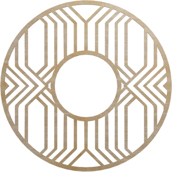 32"OD x 11 3/4"ID x 1/4"T Empire Wood Fretwork Pierced Ceiling Medallion, Birch