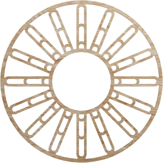 32"OD x 11 5/8"ID x 3/8"T Hale Wood Fretwork Pierced Ceiling Medallion, Red Oak