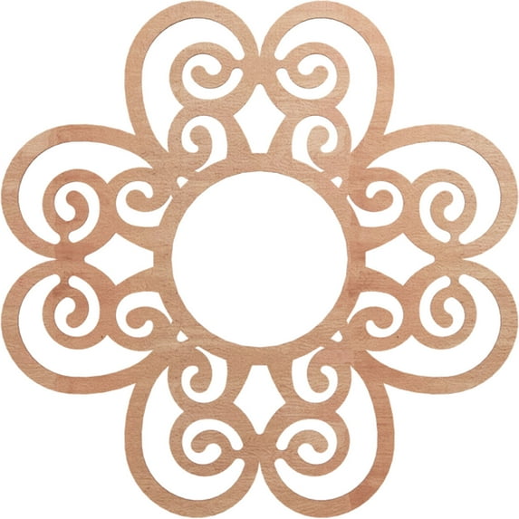 32"OD x 11"ID x 1/4"T Cohen Wood Fretwork Pierced Ceiling Medallion, Cherry