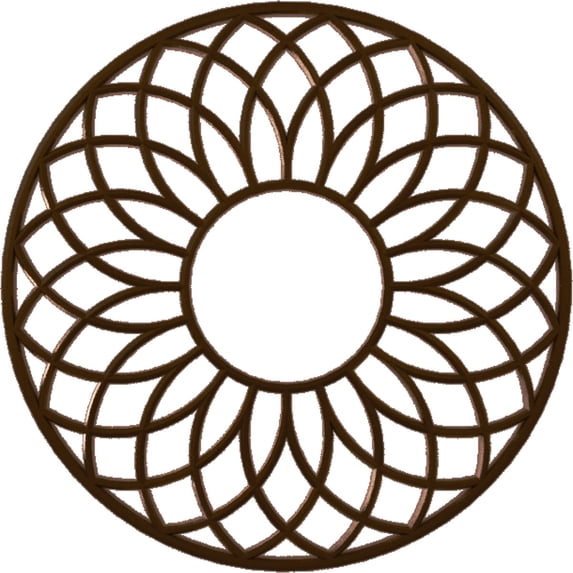 32"OD x 11"ID x 1"P Cannes Architectural Grade PVC Pierced Ceiling Medallion, Copper
