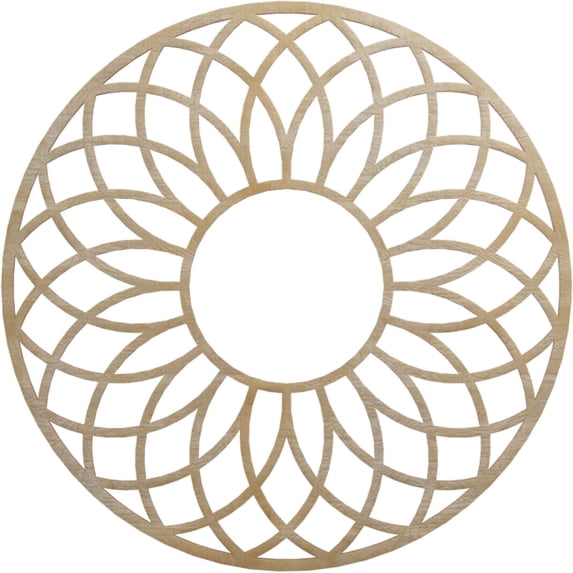 32"OD x 11"ID x 3/8"T Cannes Wood Fretwork Pierced Ceiling Medallion, Birch