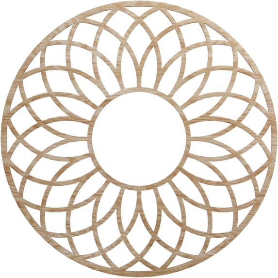 32"OD x 11"ID x 3/8"T Cannes Wood Fretwork Pierced Ceiling Medallion, Red Oak