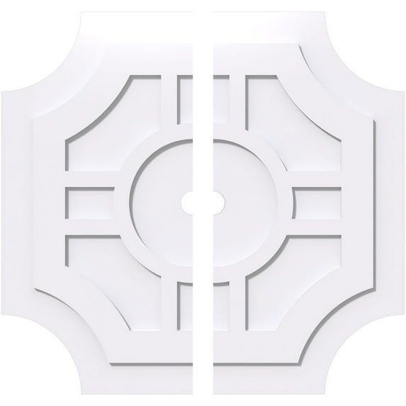 32"OD x 2"ID x 10 1/2"C x 1"P Haus Architectural Grade PVC Contemporary Ceiling Medallion, Two Piece