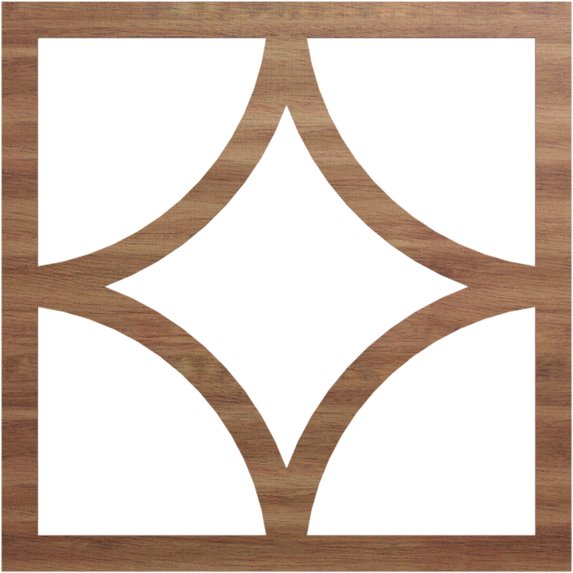 32"OD x 20 1/2"ID x 3/8"T Statesman Wood Fretwork Pierced Ceiling Medallion, Walnut