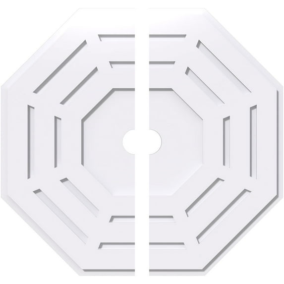 32"OD x 3"ID x 12 3/4"C x 1"P Westin Architectural Grade PVC Contemporary Ceiling Medallion, Two Piece