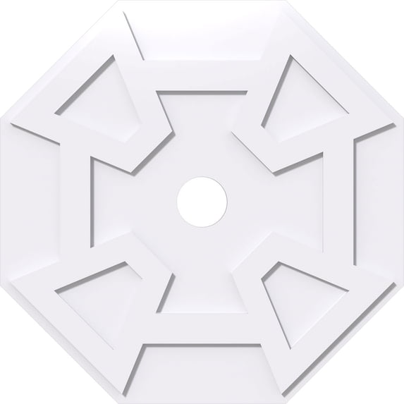 32"OD x 4"ID x 11"C x 1"P Logan Architectural Grade PVC Contemporary Ceiling Medallion