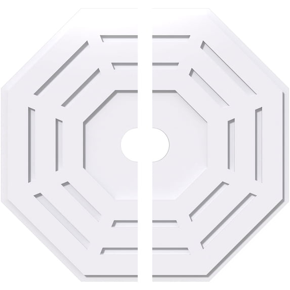 32"OD x 4"ID x 12 3/4"C x 1"P Westin Architectural Grade PVC Contemporary Ceiling Medallion, Two Piece