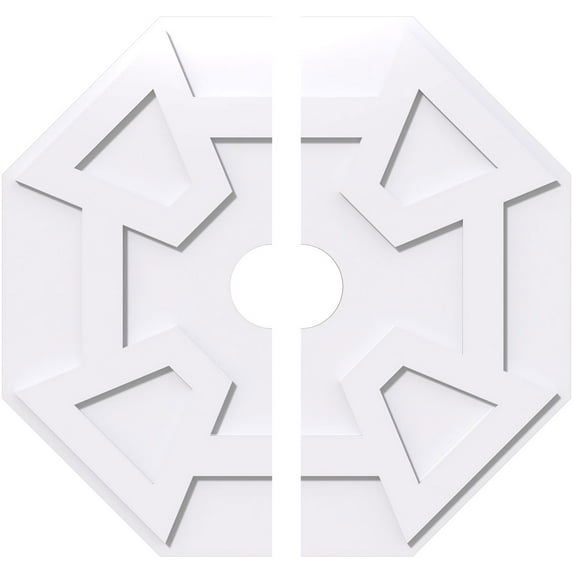 32"OD x 5"ID x 11"C x 1"P Logan Architectural Grade PVC Contemporary Ceiling Medallion, Two Piece