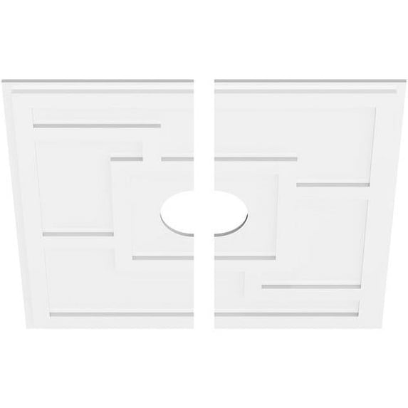 32"OD x 6"ID x 11"C x 1"P Knox Architectural Grade PVC Contemporary Ceiling Medallion, Two Piece