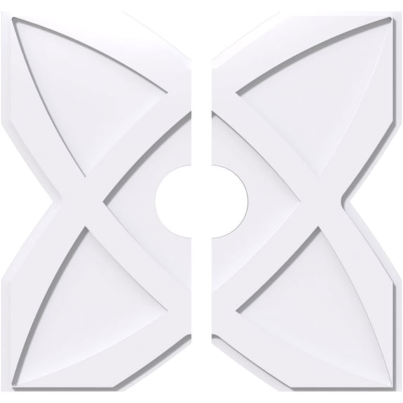 32"OD x 6"ID x 11"C x 1"P Titus Architectural Grade PVC Contemporary Ceiling Medallion, Two Piece