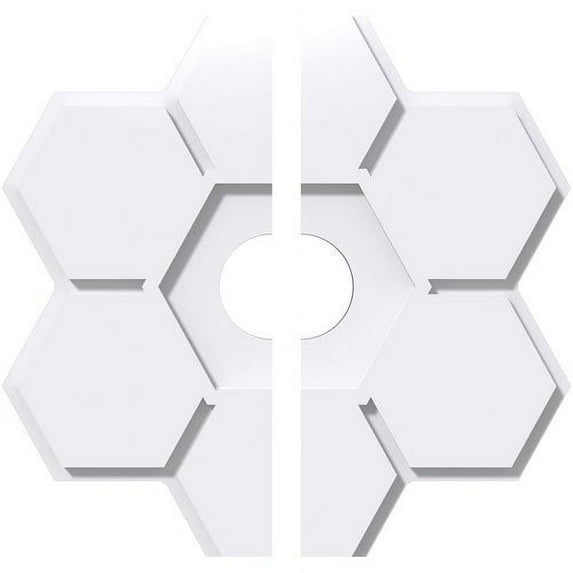 32"OD x 7"ID x 11"C x 1"P Daisy Architectural Grade PVC Contemporary Ceiling Medallion, Two Piece