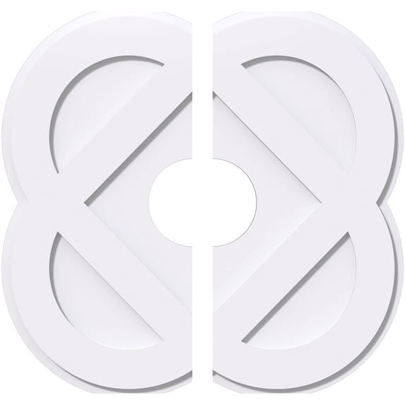 32"OD x 7"ID x 12 3/4"C x 1"P Charlotte Architectural Grade PVC Contemporary Ceiling Medallion, Two Piece