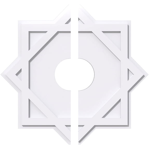 32"OD x 7"ID x 17 3/4"C x 1"P Axel Architectural Grade PVC Contemporary Ceiling Medallion, Two Piece