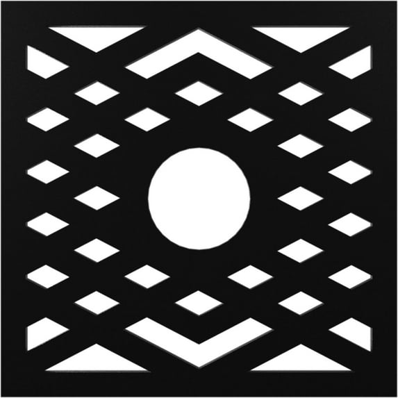 32"OD x 8 1/4"ID x 1"P Chevron Architectural Grade PVC Pierced Ceiling Medallion, Black