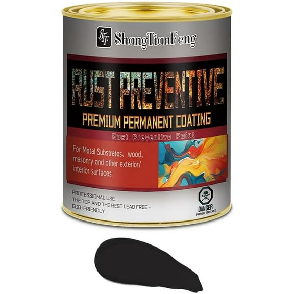32 OZ Black Anti-Rust Paint - Heavy-Duty Corrosion Protection for Metal Surfaces, Indoor/Outdoor Use, Durable Glossy Finish