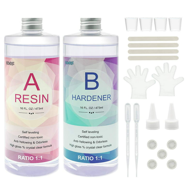 ART RESIN 16 OZ KIT Crystal Clear Epoxy Resin, Art and DIY Art Resin for  Craft.