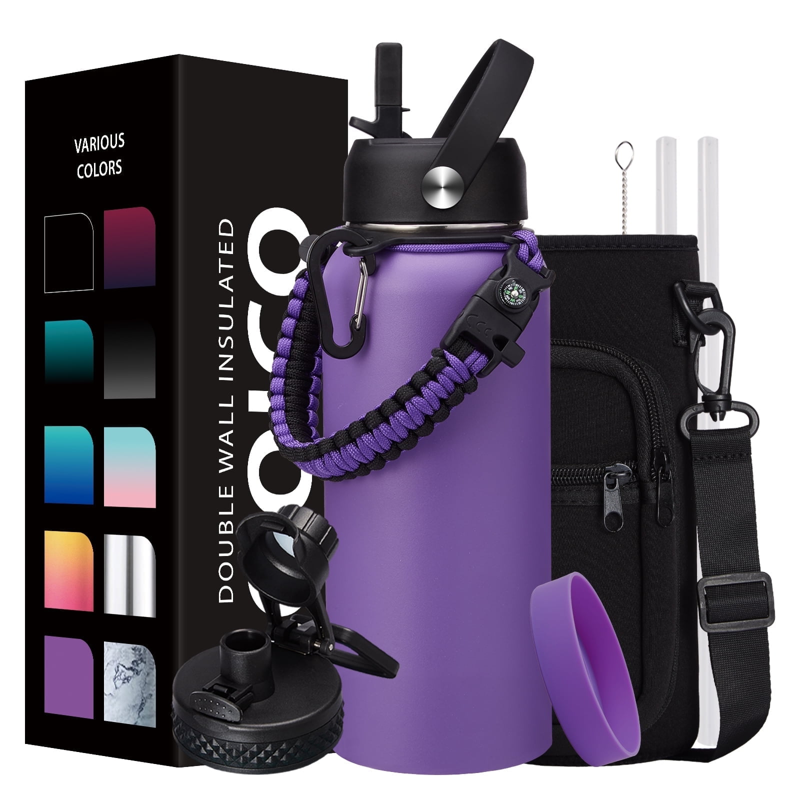 Insulated Stainless Steel Water Bottle Leakproof Sports Gym - View #5