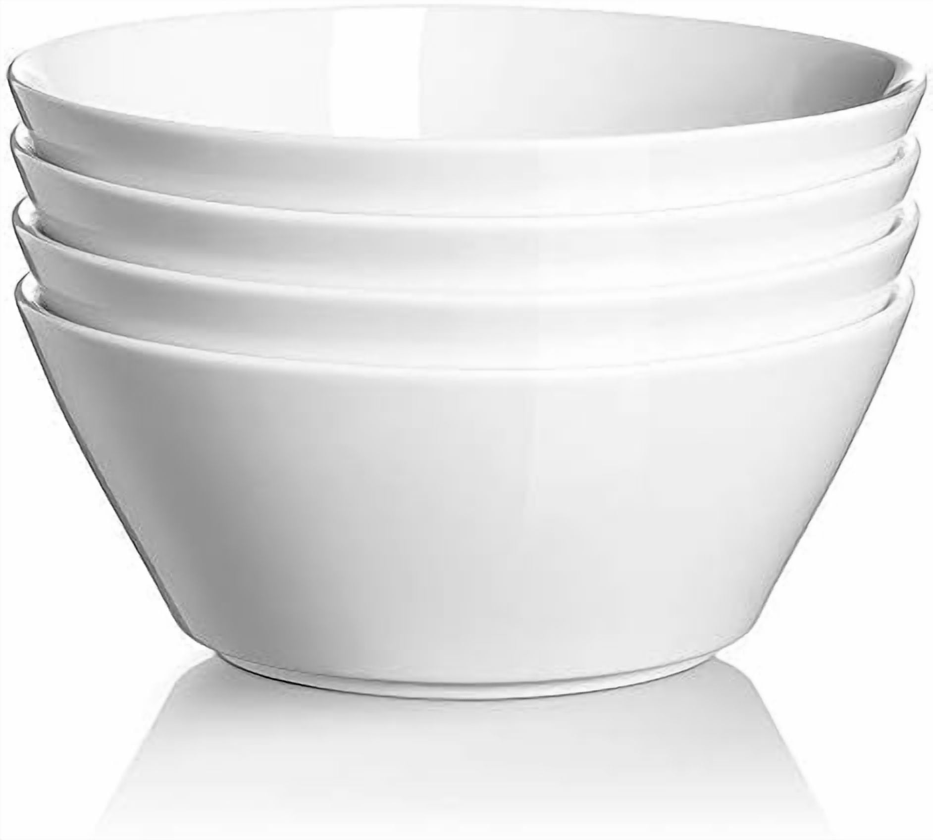 32 OZ Large Soup Bowls Set of 4 - White Ceramic Bowls for Kitchen, Deep ...