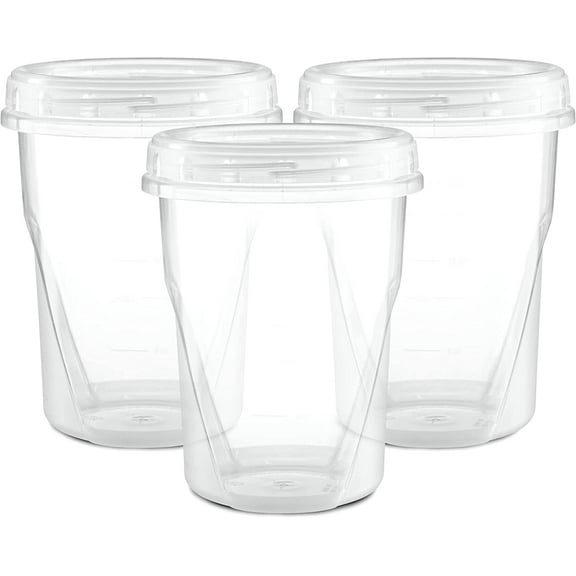 (32 Ounce 10 Pack) Clear Twist cap Containers With Screw on Lids Twist Top Food Storage Freezer Containers