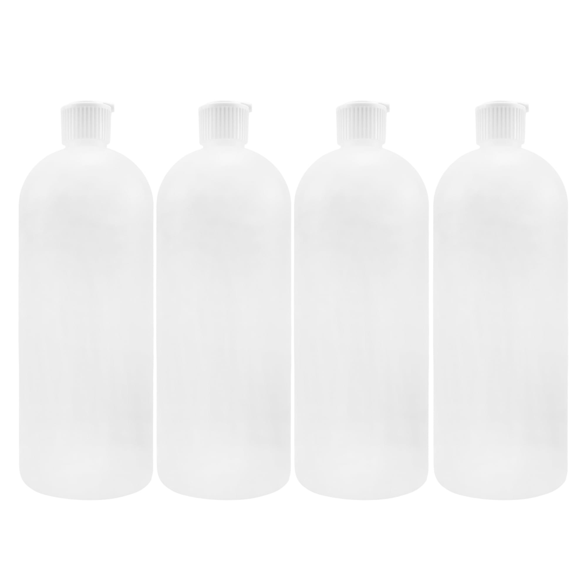 4-oz Plastic Squeeze Bottles (Natural) with White Disc Cap Travel Beauty  Storage
