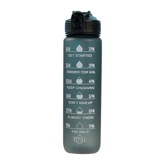 32 Ounce Motivational Fitness Water Bottle, Large Capacity Sports Drinking Flask, Portable Leakproof Hydration Container for Gym Workout Outdoor Running Daily Exercise Use