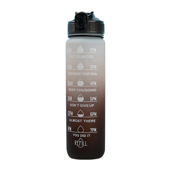 32 Ounce Motivational Fitness Water Bottle, Large Capacity Sports Drinking Flask, Portable Leakproof Hydration Container for Gym Workout Outdoor Running Daily Exercise Use