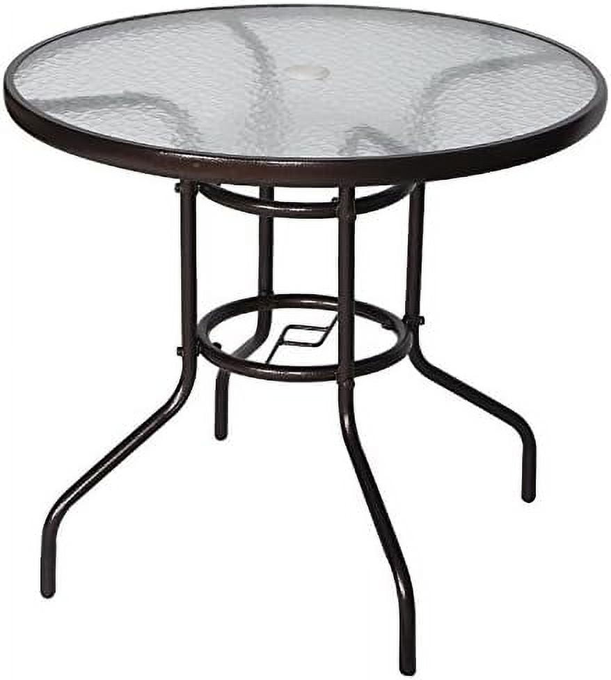 32" Outdoor Dining Table Patio Tempered Glass Table Patio Bistro Table ...