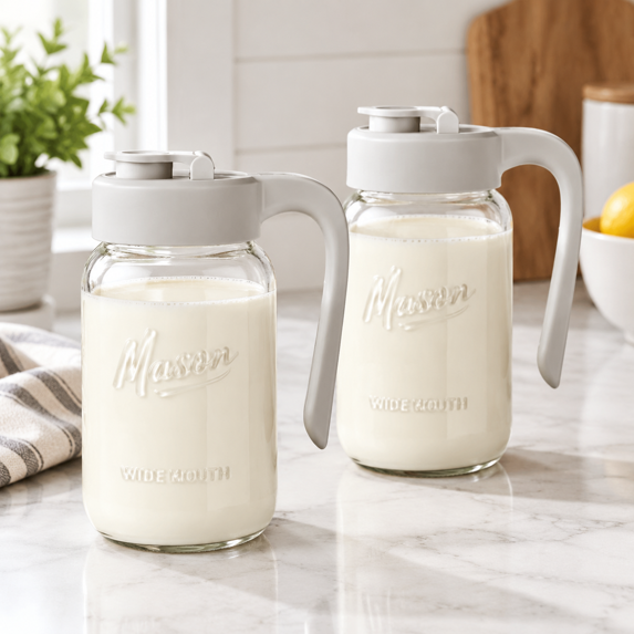 32 Oz Glpitcher With Lid 1 Quart Mason Jar Airtight Breast Milk Storfor ...
