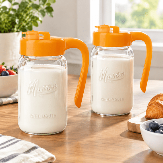 32 Oz Glpitcher With Lid 1 Quart Mason Jar Airtight Breast Milk Storfor ...