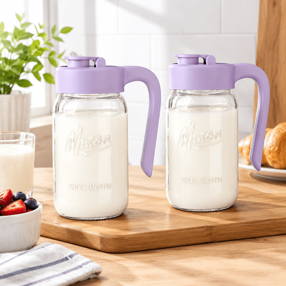 32 Oz Glpitcher With Lid 1 Quart Mason Jar Airtight Breast Milk Storfor ...